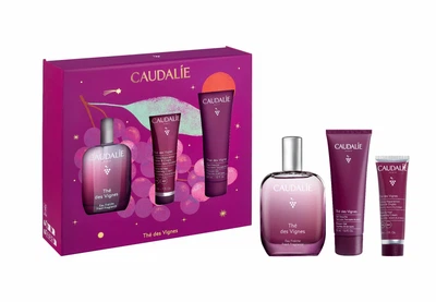 Набір Thé des Vignes 50 mL Caudalie Set - Xmas 2026 (The des Vignes Крем для рук на нігтів, 30 мл, Гель-душ The des Vignes, 50 мл, Енергетична туалетна вода The des Vignes, 50мл)