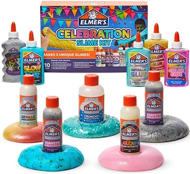 Огромный Набор для создания слаймов Elmer's Celebration Slime Клей Элмерс и Активаторы 10 шт (00354)