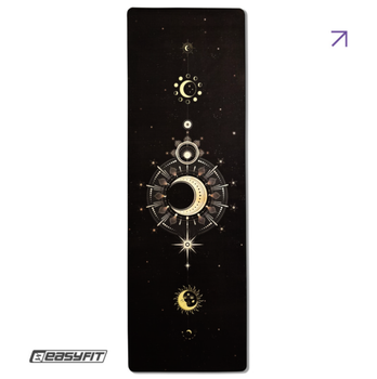 Коврик для йоги EasyFit BlackMoon (замша-каучук) черный (EF-1926-2)