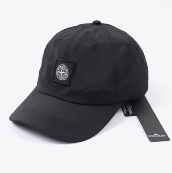 Кепка Stone Island Black Logo чорного кольору.