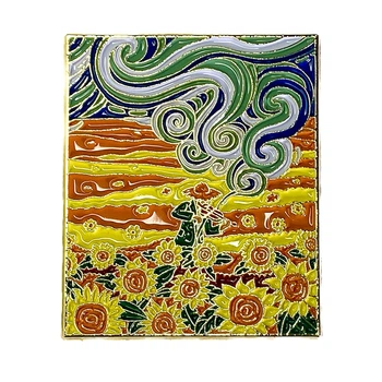 Металлический значок-пин Винсент ван Гог «Подсолнухи» (Vincent van Gogh / Подсолнухи) на одежду и рюкзак