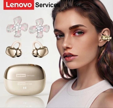 Навушники-кафи Lenovo RS103 + прикраси. Bluetooth 6.0 Gold