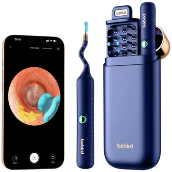 Прибор для удаления ушной серы (отоскоп) Bebird EarSight Plus (D39R) Blue