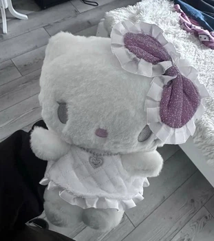Мягкая Игрушка Hello Kitty в Белом Цвете Плюшевая Фигурка Хелоу Кити