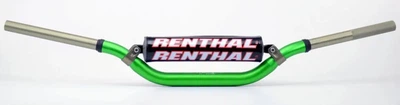 Руль мотоциклетный Renthal Twinwall зеленый, изгиб Honda / Kawasaki