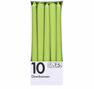 Свеча конусная столовая Bolsius 245/24 салатовый 10 шт