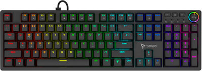Klawiatura przewodowa Savio Styx Outemu Red USB US Black (SAVGK-STYX RED)