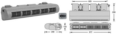 Испаритель Formula Mini-Bus New 12V Р=5600ккал/ч V=660м3/ч кольцо