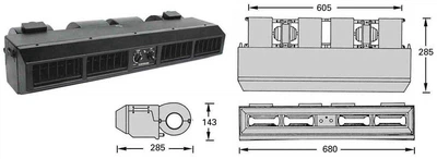 Испаритель Formula Mini-Bus 12V BEU-223L-100 Р=5600ккал/ч V=660м3/ч кольцо
