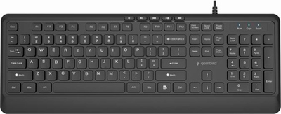 Klawiatura przewodowa Gembird Slim Multimedia USB Black (KB-MCH-05)