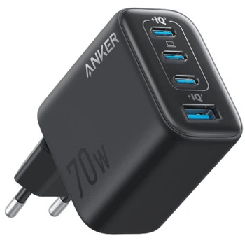Зарядное устройство Anker 3xUSB-C PD3.0 + 1xUSB 70W black (A121CG11)