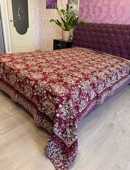 Гобеленовое покрывало 200×220 см (капа) Амелия бордо