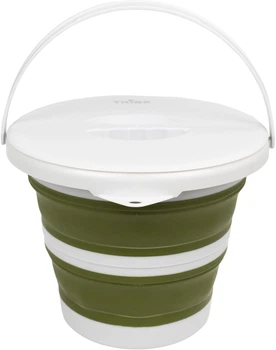 Ведро Tribe Water Bucket Lid Силиконовое с крышкой 5 л Оливковое (T-FJ-0049-olive)