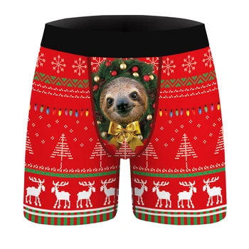 Мужские трусы боксеры новогодние 4XL Красный