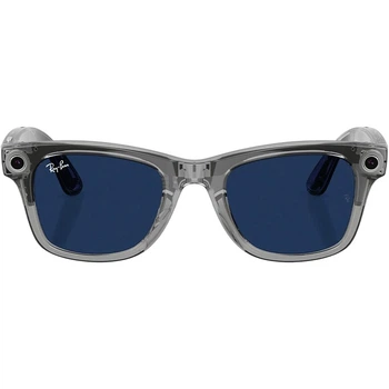 Смарт-окуляри Ray-Ban Meta Wayfarer Gen 2 Large Shiny Transparent Grey Frame/Clear to Sapphire Transitions Lens (RW4012 6840MF 53-22)