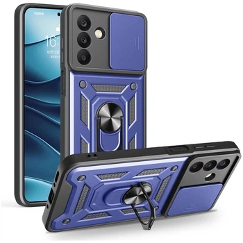 Чехол Fiji Camera Defence для Samsung Galaxy A27 5G (A276) бампер с защитой камеры и подставкой Dark Blue