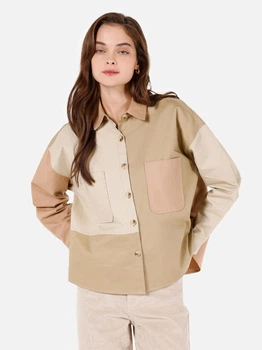 Рубашка хлопковая оверсайз женская Colin's CL1072136LKH M-L Light Khaki (8684112469041)