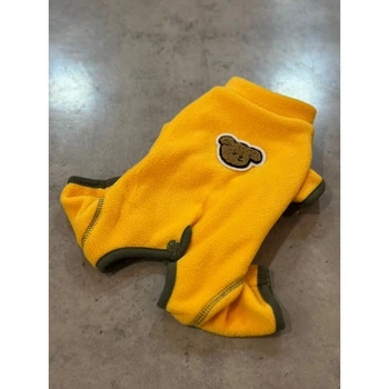 Флисовый комбинезон для собак с зеленой окантовкой, желтый M Multibrand (zoo0005633)