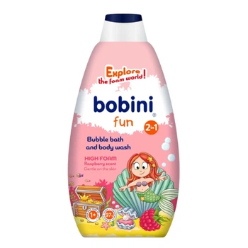 Пена для ванны и гель для душа 2 в 1 Bobini Fun Малина, 500 мл, 1+