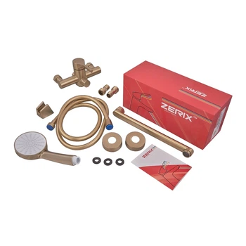 Смеситель для ванны Zerix Rex-006 (Euro) Brushed Gold из нерж. стали (Цвет матовое золото) (ZX6119)