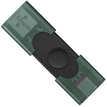 USB флеш накопитель Kingston 128GB DataTraveler Duo USB 3.2 / Type-C Black/Green