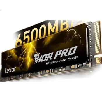 Lexar THOR серії PRO, твердотільний накопичувач 1 ТБ SSD, інтерфейс M.2 (протокол NVMe), PCIe 4.0x4, швидкість передачі даних 6500 МБ/с, збірка для ігор та ПК