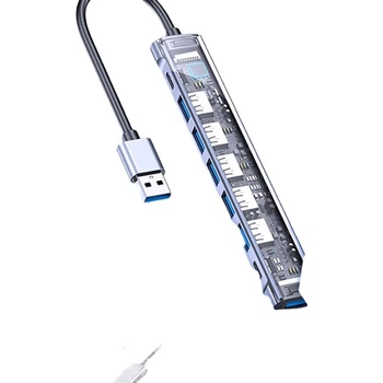 USB-хаб Youlianxing USB 3.0 на 8 портів для ноутбука та ПК, з кабелем 16 см