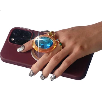 PopSockets [Finger Treasure] PopSockets Bubble Phone Stand Airbag Retractable Shockproof Stickive Stand Ring Holder, Lake Water Color