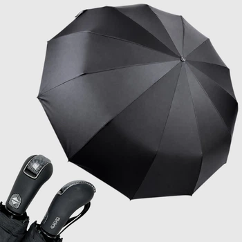 Мужской зонт на 12 спиц Три Слона L37563 , чёрный полный автомат