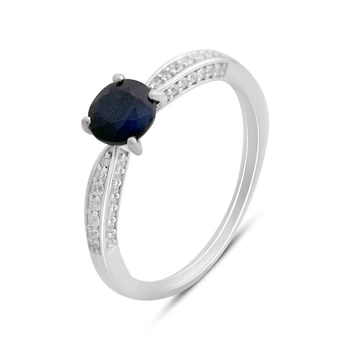 Серебряное кольцо с натуральным сапфиром 1.481ct, вес изделия 2,02 гр (2214038)