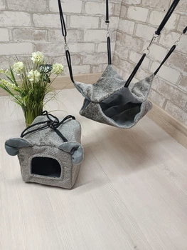 Комплект для гризунів будиночок, гамак Animals_joy S (010)