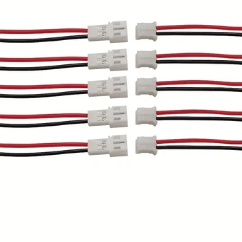 Разъем коннектор Micro JST PH 2.0 2 pin с проводами, 5 пар, 10 элементов, мужской (PH-P) и женский (PH-R) разъем, набор