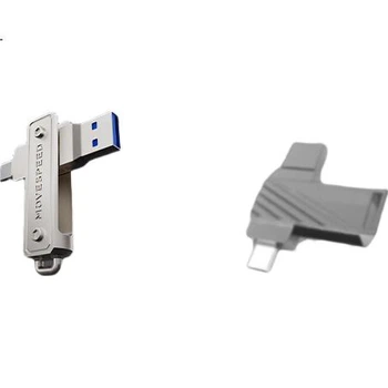 Флеш-накопитель MOVE SPEED 64 ГБ с двумя интерфейсами USB и портами Type-C/USB3.2, высокоскоростной флеш-накопитель большой емкости для телефонов и компьютеров, расширения памяти для телефонов Apple, использования в офисе и учебе, Lingji Ultra