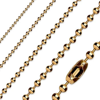 Цепочка из ювелирной стали армейская шарики 4 мм ширина 53 см длинна Rose Gold