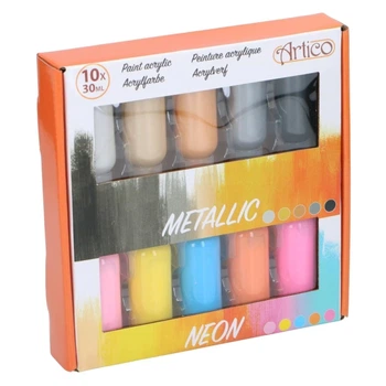 Набір фарб акрилових неонових/металік Artico 30 ml (8711252498799)