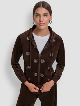 Толстовка на молнии с капюшоном женская Donna Karan NY (DKNY) 144284942 M Коричневая (1161035671)