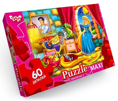 Пазли дитячі Maxi Рапунцель, 60 елементів Danko Toys (Mx60-09-10) (0010-434-0910)