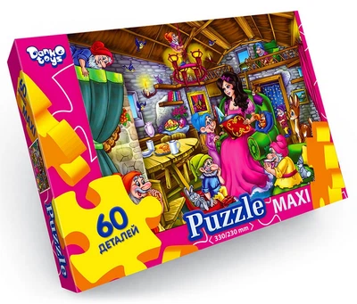 Пазли дитячі Maxi Білосніжка, 60 елементів Danko Toys (Mx60-09-09) (0010-434-0909)