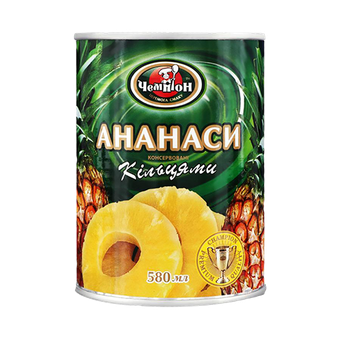 Ананас кільцями Чемпіон 580г
