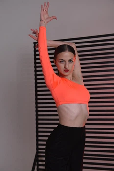 Топ для танцев оранжевый 134-140 (А24)