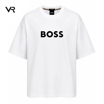 Чоловіча футболка BOSS М Oversize біла з великим логотипом Premium Casual