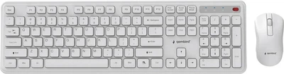 Zestaw bezprzewodowy Gembird Slim Pro Business Wireless White (KBS-WPS-01-W)