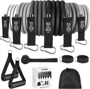 Набір еспандерів Zacro Resistance Bands Set 6 шт 270 lbs для фітнесу та тренувань