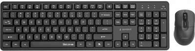 Zestaw bezprzewodowy Gembird Silent Key Pro Business Wireless Black (KBS-WMS-01)