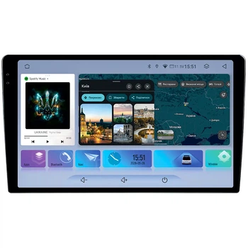 Автомобільна мультимедійна система M8 9" 2K QLED 8C(4x1.6+4x1.2GHz) 6+128Gb 4G TDA7851 4x50W 360 1080P