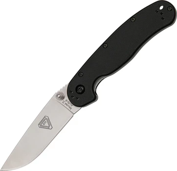 Ніж складаний Ontario Knife RAT II Linerlock, лезо Plain Satin AUS-8, руківя Black GFN, Тайвань, ON8860