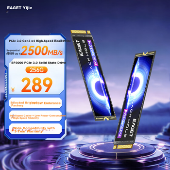 Твердотільний накопичувач EAGET 256 ГБ M.2 NVMe PCIe 3.0 SP3000, високошвидкісне розширення сховища 2500 МБ/с для ноутбука зі штучним інтелектом