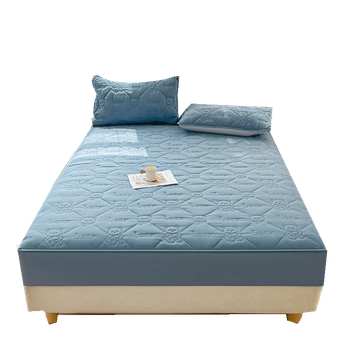 Наматрасник Yalu Fitted Sheet, четырехсезонный, универсальный, полное покрытие, цвет Bentley Blue, 180×200 см