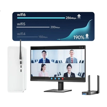 Wi-Fi адаптер HP WiFi 6 USB дводіапазонний без драйверів для ПК та ноутбука