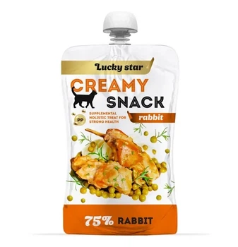 Лакомство Lucky Star Creamy Snack Rabbit - для кошек, мягкое пюре с кроликом 85 г (4820281500824)